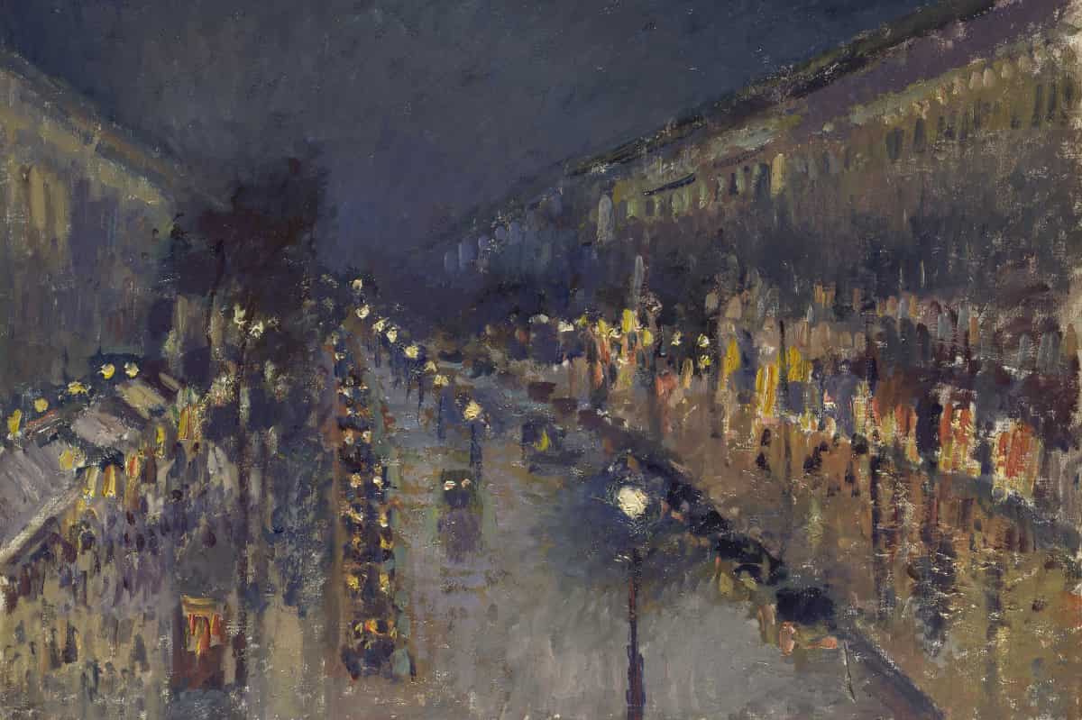 Boulevard Montmartre, effet de nuit de Camille Pissarro